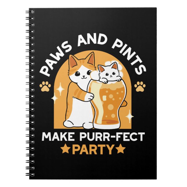 Cuaderno Fiesta del gato del Oktoberfest colorido - Paws y  (Frente)