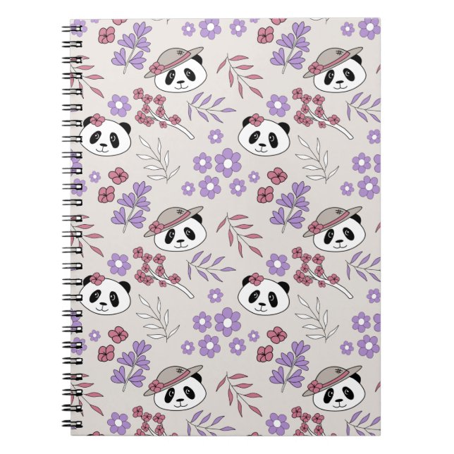 Cuaderno Fiesta del jardín Pandas - 1000Pandas por Amanda R (Frente)