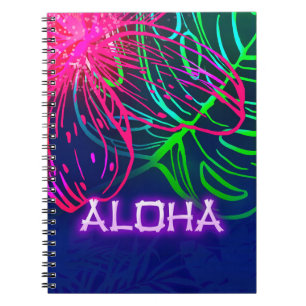 Cuaderno Fiesta eléctrica tropical nocturna paraíso neón Al