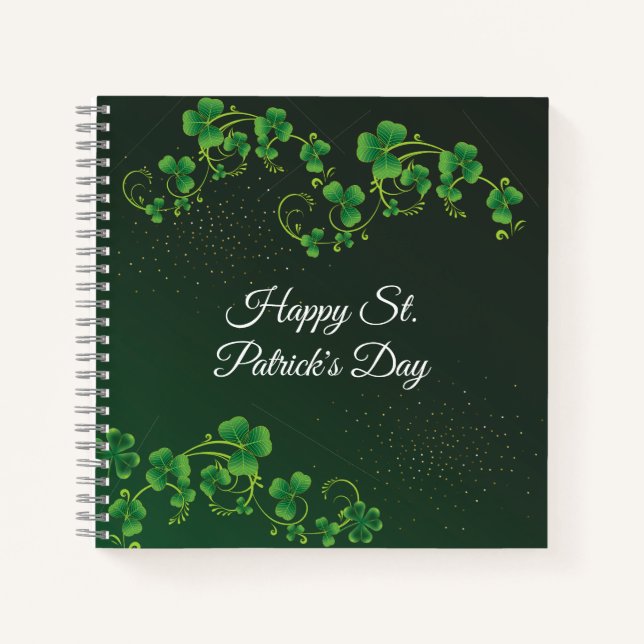 Cuaderno Fiesta irlandés del Green Shamrock Vine (Anverso)
