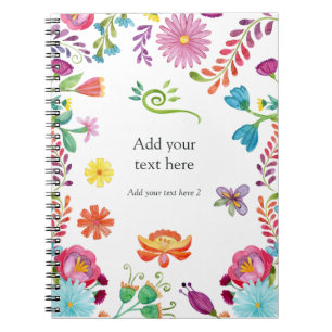 Cuaderno Fiesta Mexicana Floral Acuarela Colorida
