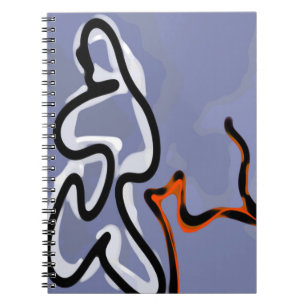 Cuaderno Figura con Línea: Azul abstracto, Naranja, B y W