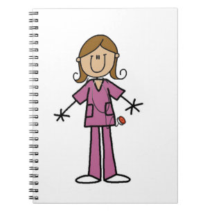 Cuaderno Figura de enfermera femenina con piel mediana