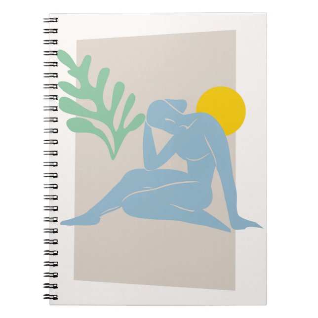 Cuaderno Figura de resumen azul con portátil Sun (Frente)