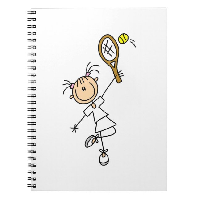 Cuaderno Figura femenina jugador de tenis del palillo (Frente)