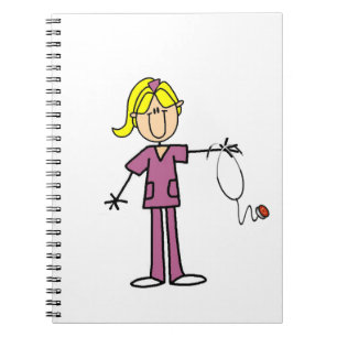 Cuaderno Figura femenina rubia enfermera del palillo
