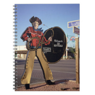 Cuaderno Figura muestra del vaquero que acoge con