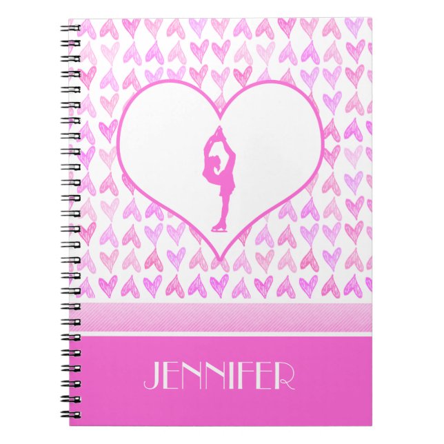 Cuaderno Figura personalizada corazones de la acuarela del (Frente)