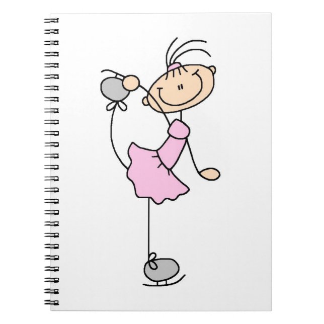 Cuaderno Figura rosada patinador del palillo del chica de (Frente)