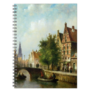 Cuaderno Figuras en un canal, Amsterdam (aceite en el
