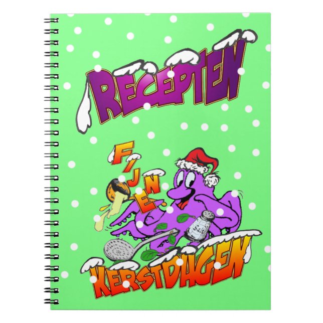 Cuaderno Fijne Kerstdagen Octopus Kok Recepten Notitieboek (Frente)