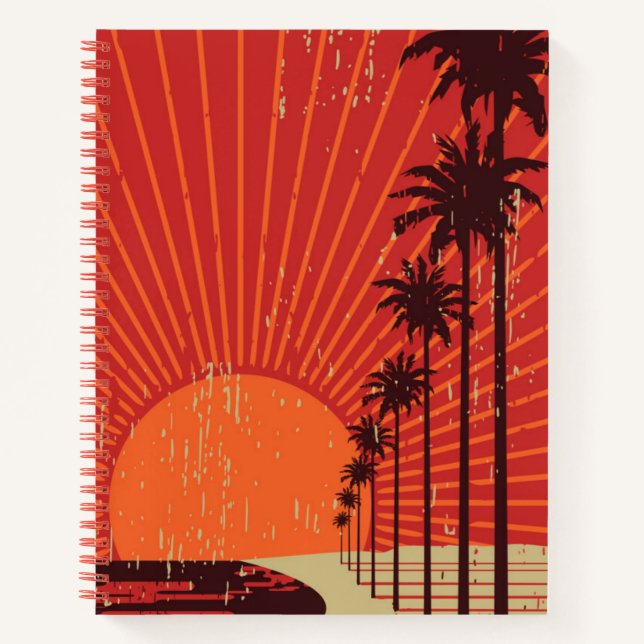 Cuaderno Fila de árbol de palma (Anverso)