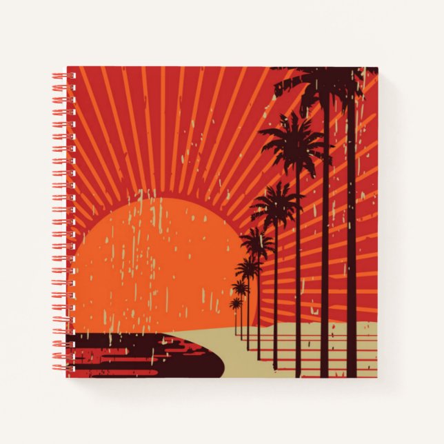 Cuaderno Fila de árbol de palma (Anverso)