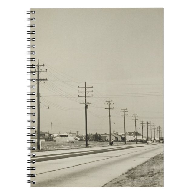 Cuaderno Fila de la electricidad postes (Frente)