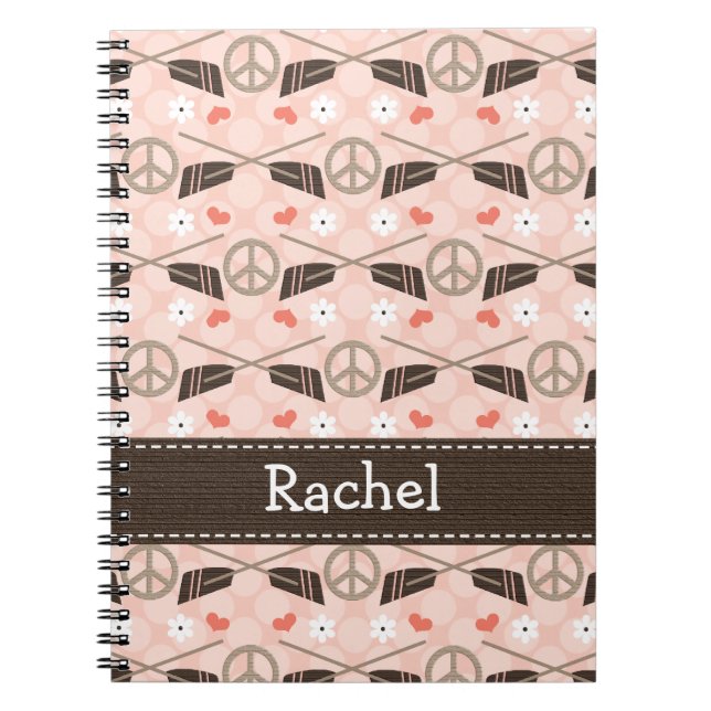 Cuaderno Fila del amor de la paz que rema el diario del (Frente)