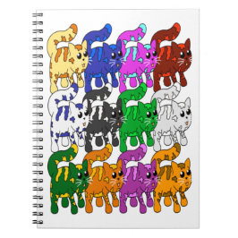 Cuaderno Filas de patrón de gatito de gatitos de Navidad
