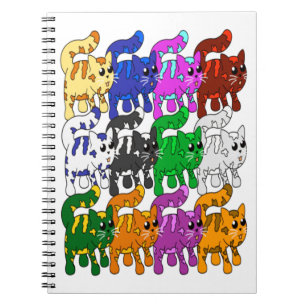 Cuaderno Filas de patrón de gatito de gatitos de Navidad
