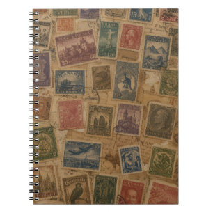Cuaderno Filatelia Ephemera de Sellos de Correos Antiguos