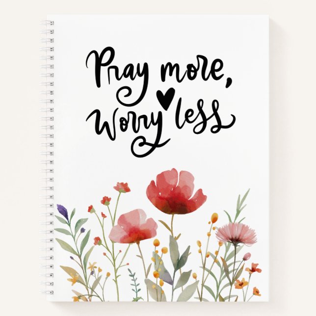 Cuaderno Filipinas 4:6-7 Reza más Preocupación Menos Verso  (Anverso)