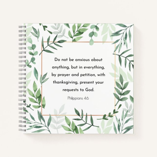 Cuaderno Filipinas 4:6, Biblia Verse, (Anverso)