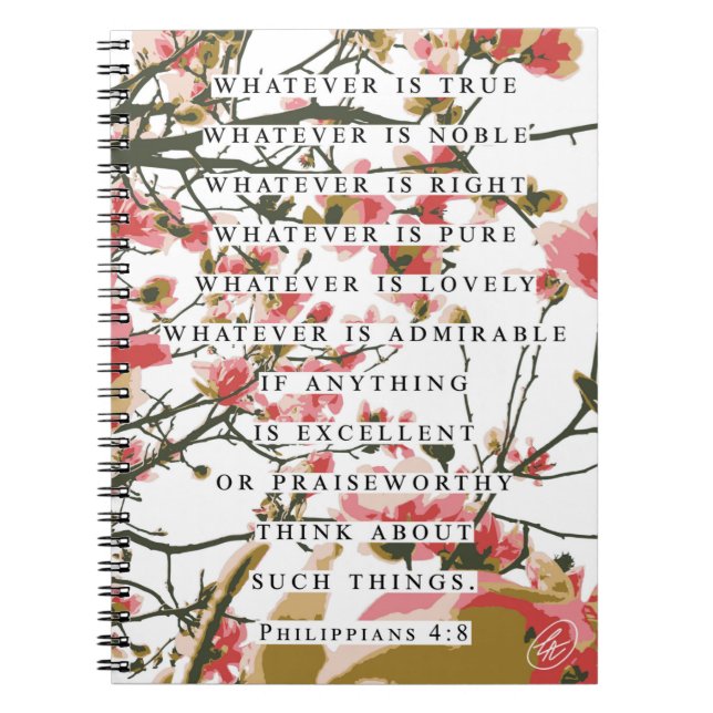 Cuaderno Filipinas 4:8 Floral (Frente)