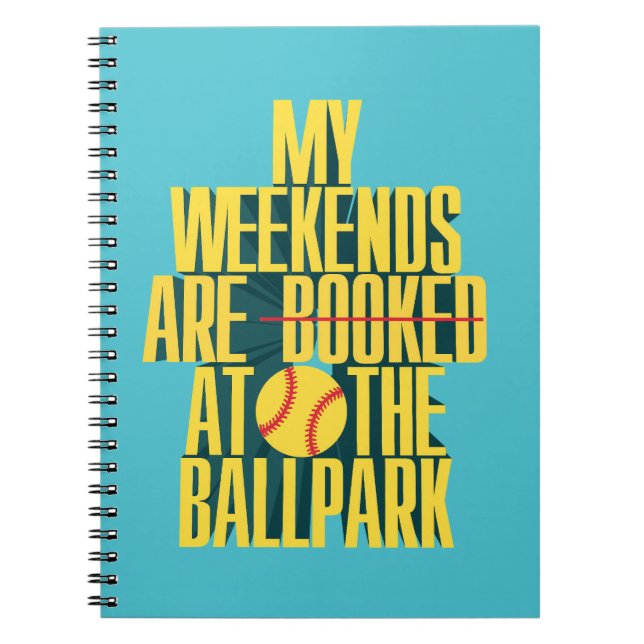 Cuaderno Fin de semana divertido de sóftbol en el parque de (Frente)