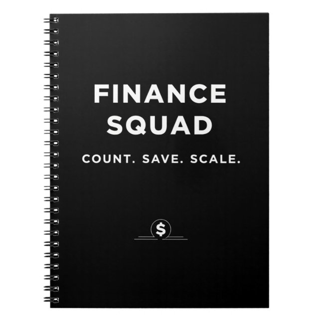 Cuaderno Finance Squad – Count. Save. Scale (Frente)