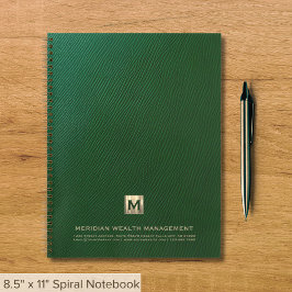 Cuaderno financiero de impresión de cuero verde