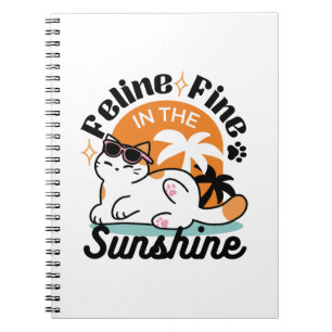 Cuaderno Fino felino a la luz del sol - Gato tropical relaj