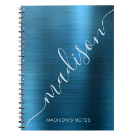 Cuaderno Firma de monograma Metalizado Girly Moderno Mid Bl