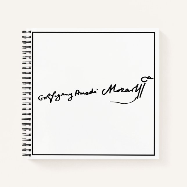 Cuaderno Firma de Wolfgang Amadeus Mozart (Anverso)