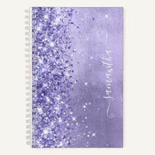 Cuaderno Firma femenina azul lavanda brillo pervinca