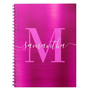 Cuaderno Firma Monograma Shimmer rosa caliente