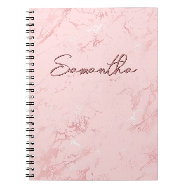 Cuaderno Firme de mármol rosa rubor (Frente)