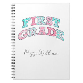 Cuaderno First Grade Teacher  Personalized Spiral