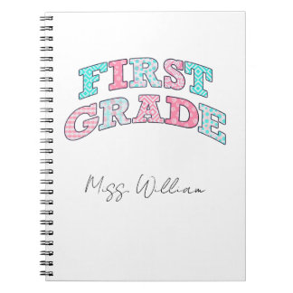 Cuaderno First Grade Teacher Personalized Spiral