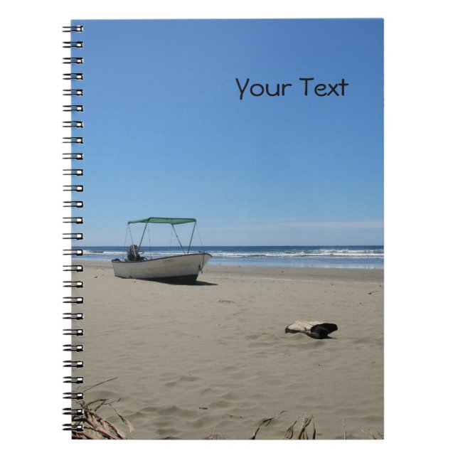 Cuaderno Fishing Boat at the Beach (customizable) Notebook (Frente)