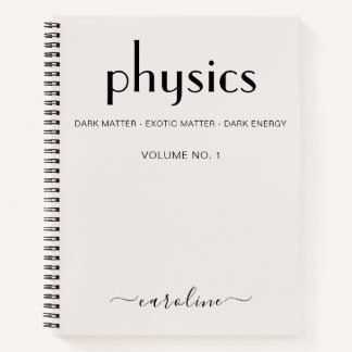 Cuaderno Física Personalizada Beige-Negra Femenina