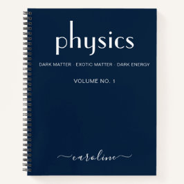 Cuaderno Física personalizada de Blue White moderna