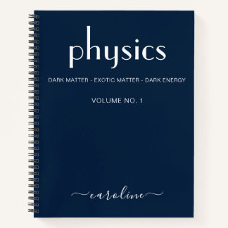 Cuaderno Física personalizada de Blue White moderna