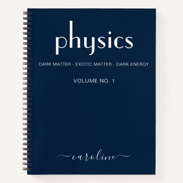 Cuaderno Física personalizada de Blue White moderna (Anverso)
