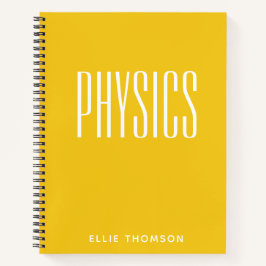 Cuaderno Física personalizada Papel gráfico amarillo simple