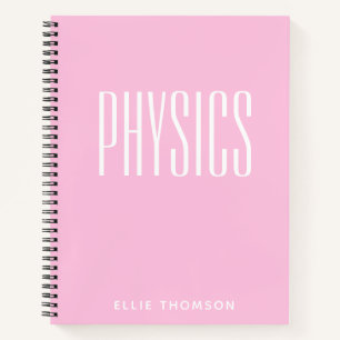 Cuaderno Física personalizada Papel gráfico rosa simple