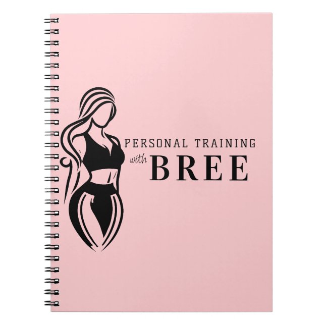 Cuaderno Fitness femenino entrenamiento personal Minimalist (Frente)