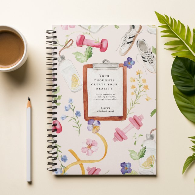 Cuaderno Fitness floral | Restablecimiento de sangría de mo (Subido por el creador)