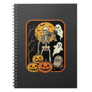 Cuaderno Fitness Halloween Esqueleto Fantasma Calabaza Entr