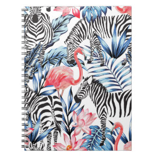Cuaderno Flalia tropical: paraíso de cebra flamenca