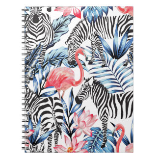 Cuaderno Flalia tropical: paraíso de cebra flamenca