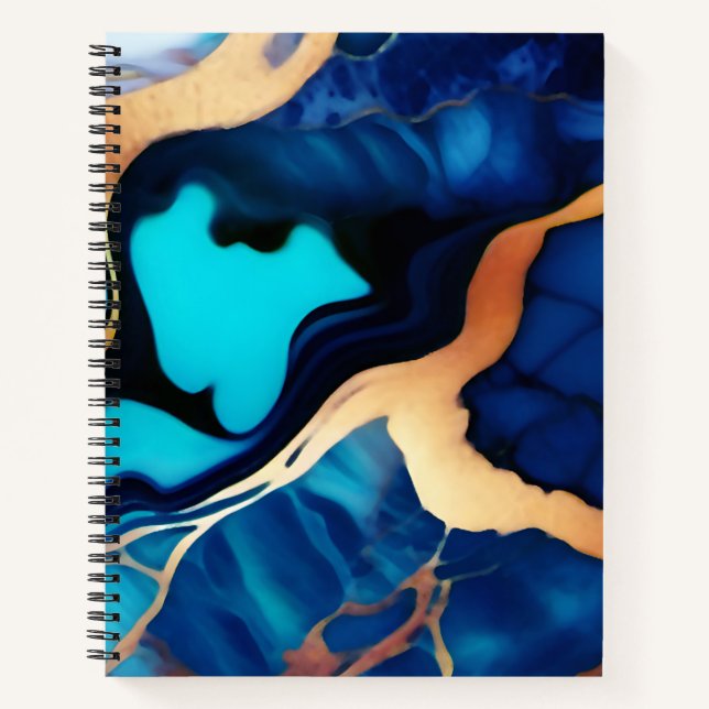 Cuaderno Flamante dorado azul trenzado (Anverso)