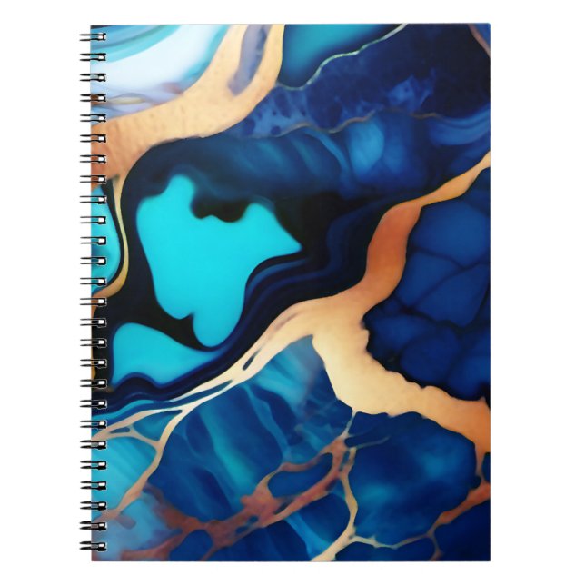 Cuaderno Flamante dorado azul trenzado (Frente)